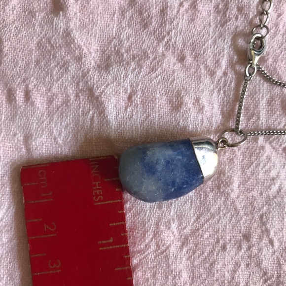 Rocks and Gems Blue Aventurine 925 Silver Necklace - Picture 6 of 11